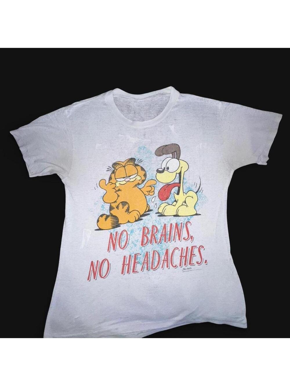 Vintage Garfield 1978 Graphic Tee Paper Thin Distressed Grunge